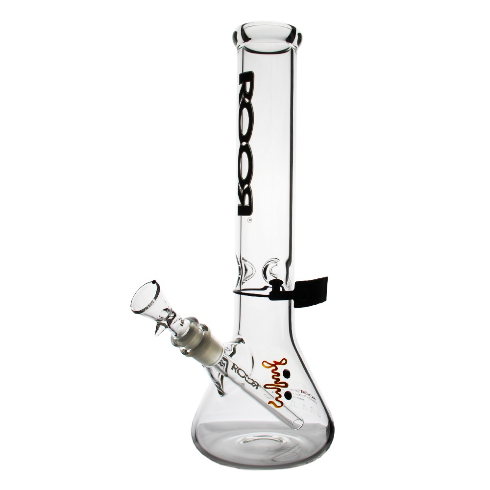 Roor® Classic Beaker 5mm Clear With Black & White Logo - Bc Extract Supply