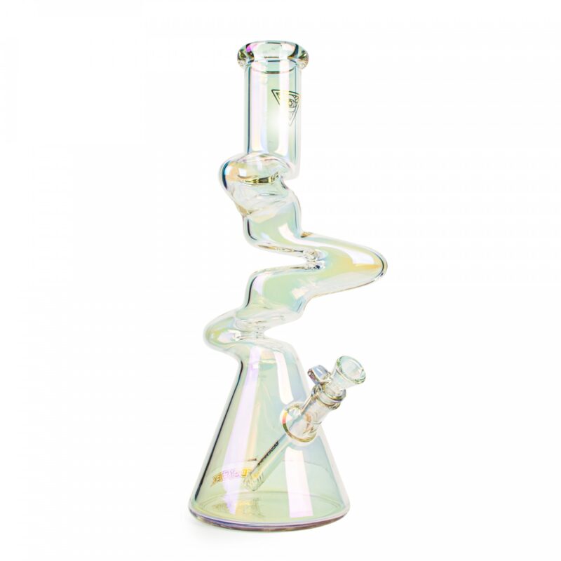 Red Eye Tek 13" Tall Rainbow Metallic Terminator Finish 3-Arm Zag Beaker Tube